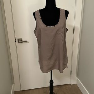le  chateau tank top, Size large, color 'greyish ' brown